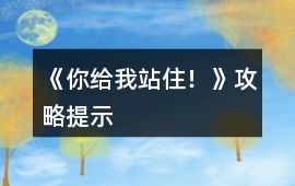 《你給我站住！》攻略提示