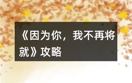 《因為你，我不再將就》攻略