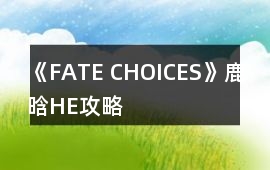 《FATE CHOICES》鹿晗HE攻略