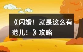 《閃婚！就是這么有范兒！》攻略