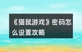《貓鼠游戲》密碼怎么設(shè)置攻略