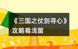 《三國之仗劍尋心》攻略驀淺菌