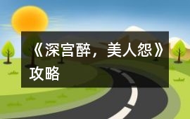 《深宮醉，美人怨》攻略