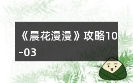 《晨花漫漫》攻略10-03