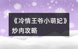 《冷情王爺小萌妃》炒肉攻略