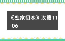 《獨(dú)家初戀》攻略11-06