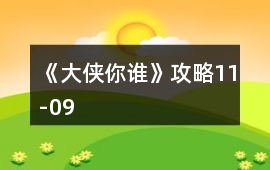 《大俠你誰》攻略11-09