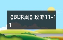 《鳳求凰》攻略11-11