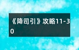 《降司引》攻略11-30