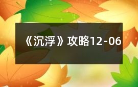 《沉浮》攻略12-06