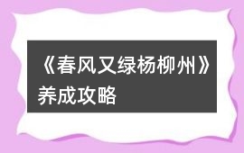 《春風又綠楊柳州》養成攻略