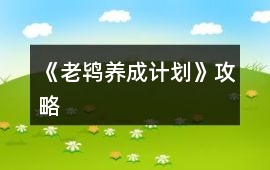 《老鴇養成計劃》攻略