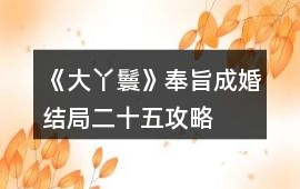 《大丫鬟》奉旨成婚結(jié)局二十五攻略