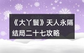 《大丫鬟》天人永隔結局二十七攻略