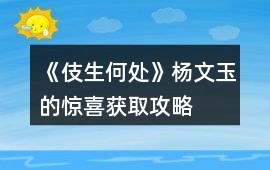 《伎生何處》楊文玉的驚喜獲取攻略