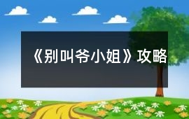 《別叫爺小姐》攻略