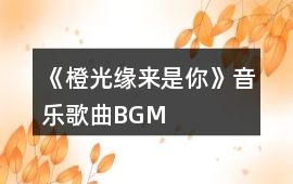 《橙光緣來是你》音樂歌曲BGM