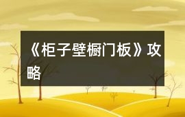 《柜子壁櫥門板》攻略