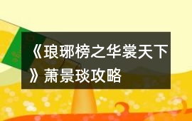 《瑯琊榜之華裳天下》蕭景琰攻略