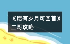 《愿有歲月可回首》二哥攻略