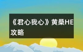 《君心我心》黃桑HE攻略
