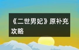 《二世男妃》原補充攻略