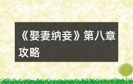 《娶妻納妾》第八章攻略