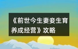 《前世今生妻妾生育養成經營》攻略