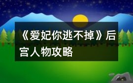 《愛妃你逃不掉》后宮人物攻略