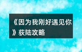 《因為我剛好遇見你》荻陸攻略