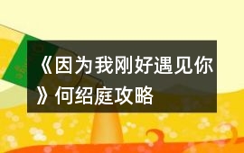 《因為我剛好遇見你》何紹庭攻略