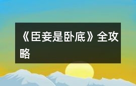 《臣妾是臥底》全攻略