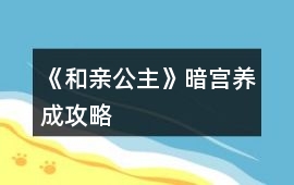 《和親公主》暗宮養(yǎng)成攻略