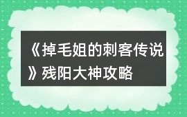 《掉毛姐的刺客傳說》殘陽大神攻略