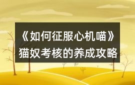 《如何征服心機喵》貓奴考核的養成攻略