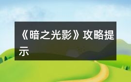 《暗之光影》攻略提示