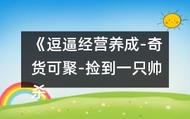 《逗逼經營養成-奇貨可聚-撿到一只帥殺手》攻略