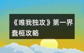 《唯我獨攻》第一界蠢桓攻略