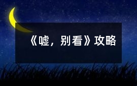 《噓，別看》攻略