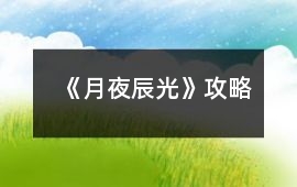 《月夜辰光》攻略