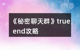 《秘密聊天群》true end攻略