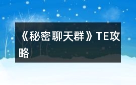 《秘密聊天群》TE攻略