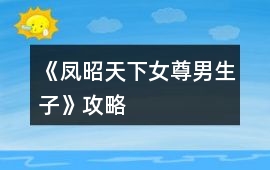 《鳳昭天下（女尊男生子）》攻略