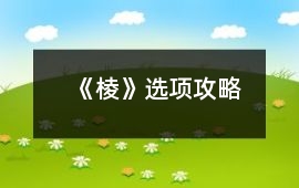 《棱》選項攻略