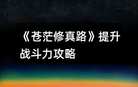 《蒼茫修真路》提升戰(zhàn)斗力攻略