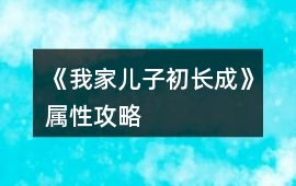 《我家兒子初長成》屬性攻略