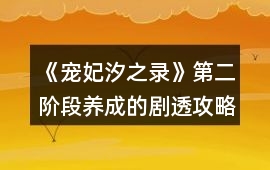 《寵妃汐之錄》第二階段養(yǎng)成的劇透攻略