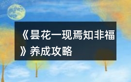 《曇花一現焉知非福》養成攻略