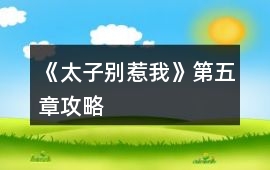 《太子別惹我》第五章攻略