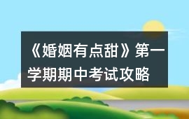 《婚姻有點甜》第一學期期中考試攻略
